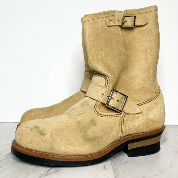 Red Wing Tan Suede Engineer Boot 10 - Picture 1 of 16